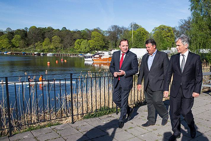 Stefan Löfven received Austria’s Federal Chancellor Werner Faymann and Germany’s Vice Chancellor Sigmar Gabriel for talks on current European issues