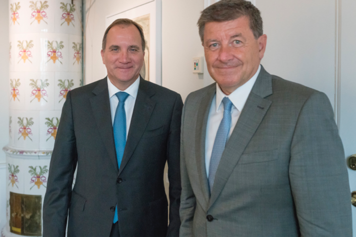 Prime Minister Stefan Löfven and Director-General of the International Labour Organisation (ILO) Guy Ryder.