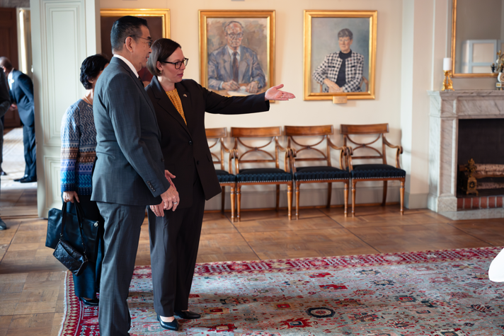 Minister for Foreign Affairs Maria Malmer Stenergard and Thailand’s Minister of Foreign Affairs Maris Sangiampongsa at the Ministry for Foreign Affiars of Sweden.