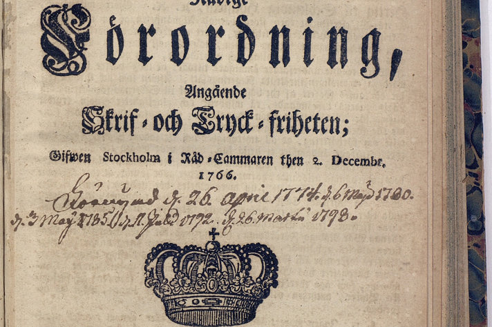 Freedom of the Press Act: bild på original