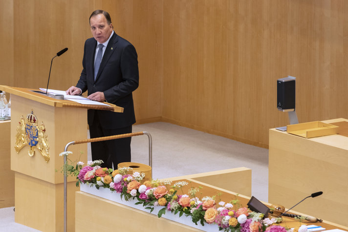 Stefan Löfven during the statement of government policy.