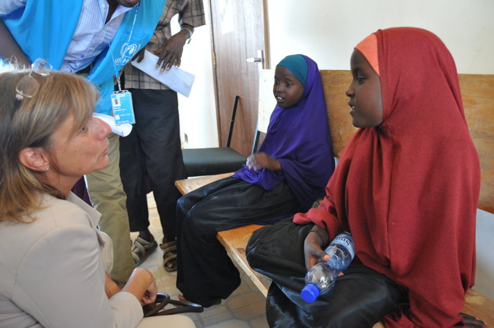 Isabella Lövin, Minister for International Development Cooperation and Climate, in the Dadaab refugee camp in Kenya.