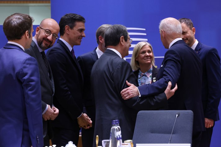 Magdalena Andersson and other EU-leaders plus US President BIden