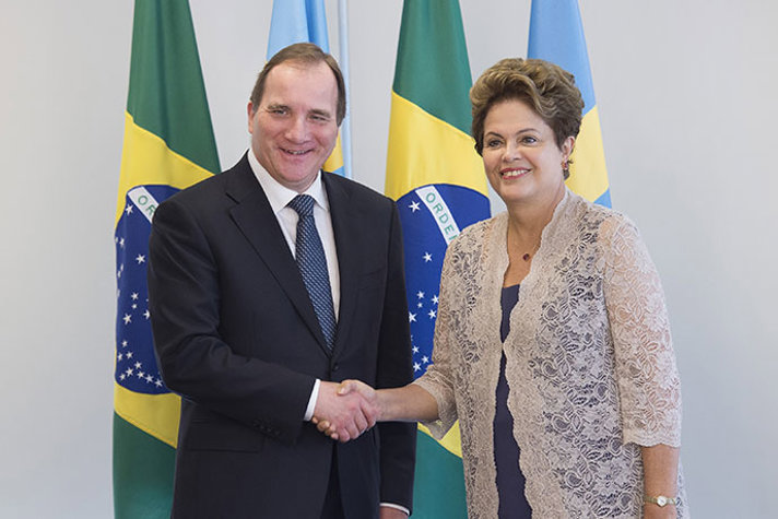 Photo of Stefan Löfven and Dilma Rousseff