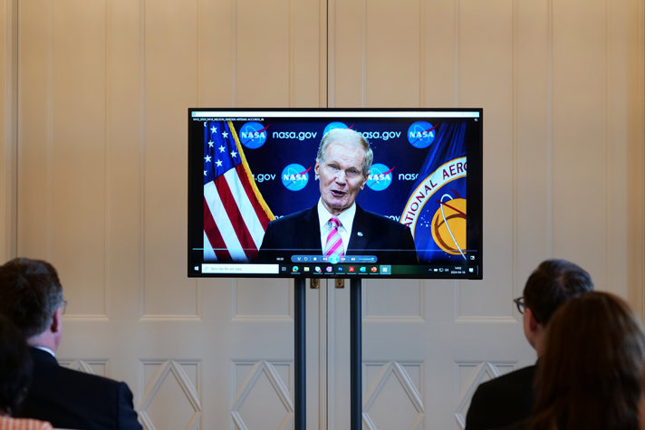 Video remarks from NASA Administrator Bill Nelson was shown at the ceremony.