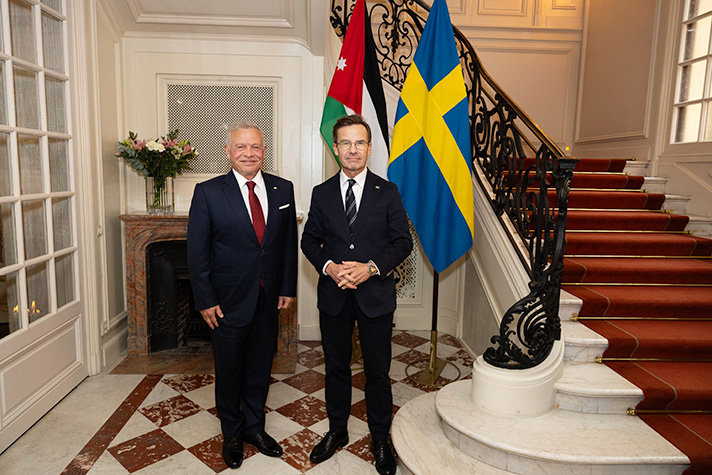 Prime Minister Ulf Kristersson welcomed HM King Abdullah II for talks over lunch at Sager House.