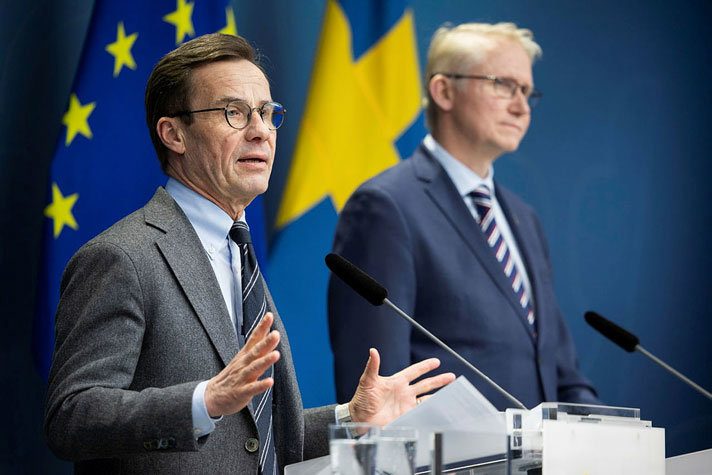 Prime Minister Ulf Kristersson  and Mikael Tofvesson