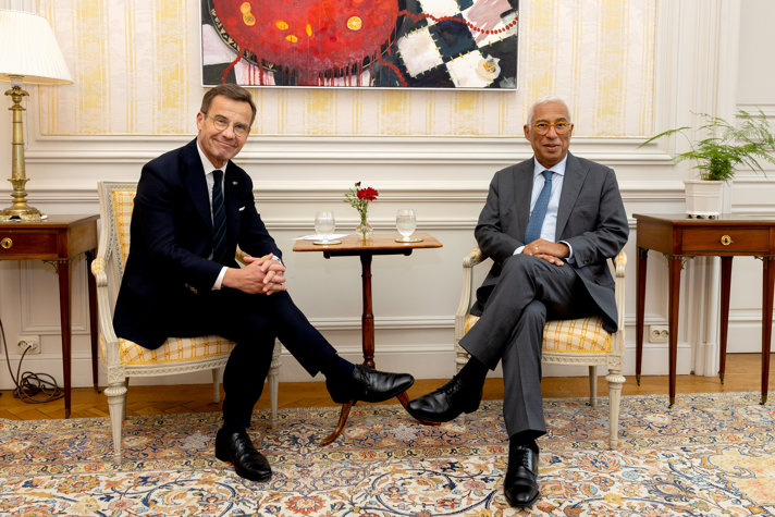 Prime Minister Ulf Kristersson and President-elect of the European Council António Costa held a working lunch in the Sager House.