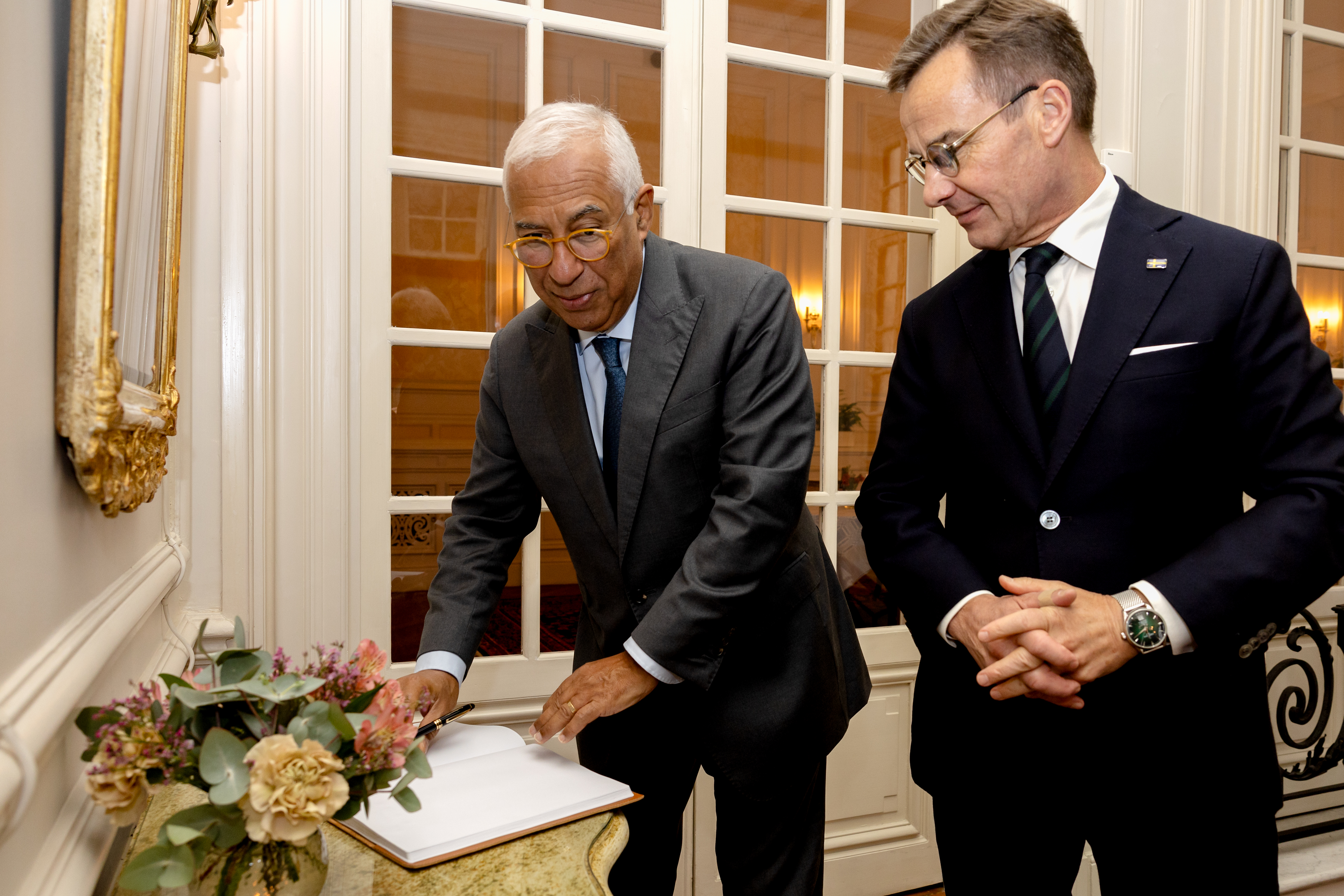 Prime Minister Ulf Kristersson and President-elect of the European Council António Costa held a working lunch in the Sager House.