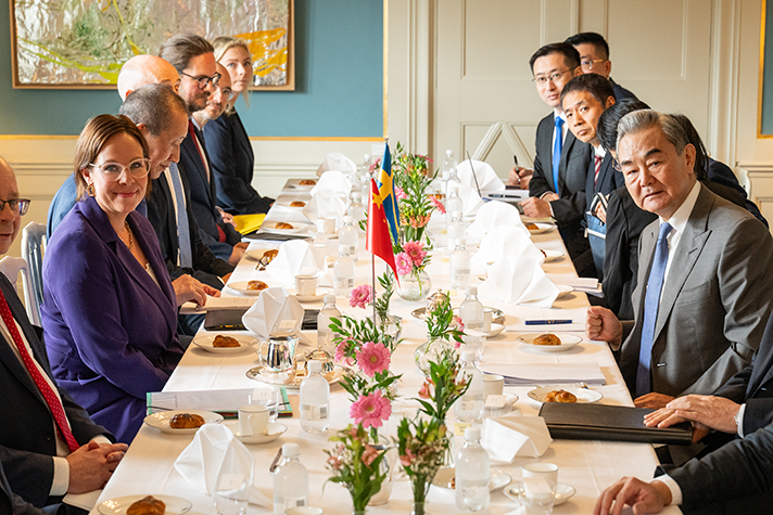 Minister for Foreign Affairs Maria Malmer Stenergard received China’s Minister of Foreign Affairs Wang Yi for a bilateral meeting.