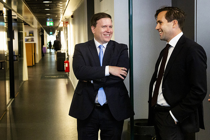 Minister for International Development Cooperation and Foreign Trade Benjamin Dousa and his Finnish counterpart Ville Tavio