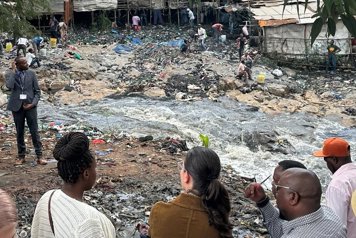 Textile waste by Nairobi River. 