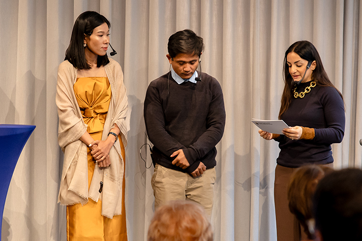 Minister for Culture Parisa Liljestrand and representatives of Sithar Chhim.